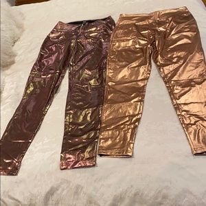 2 pack Metallic leggings